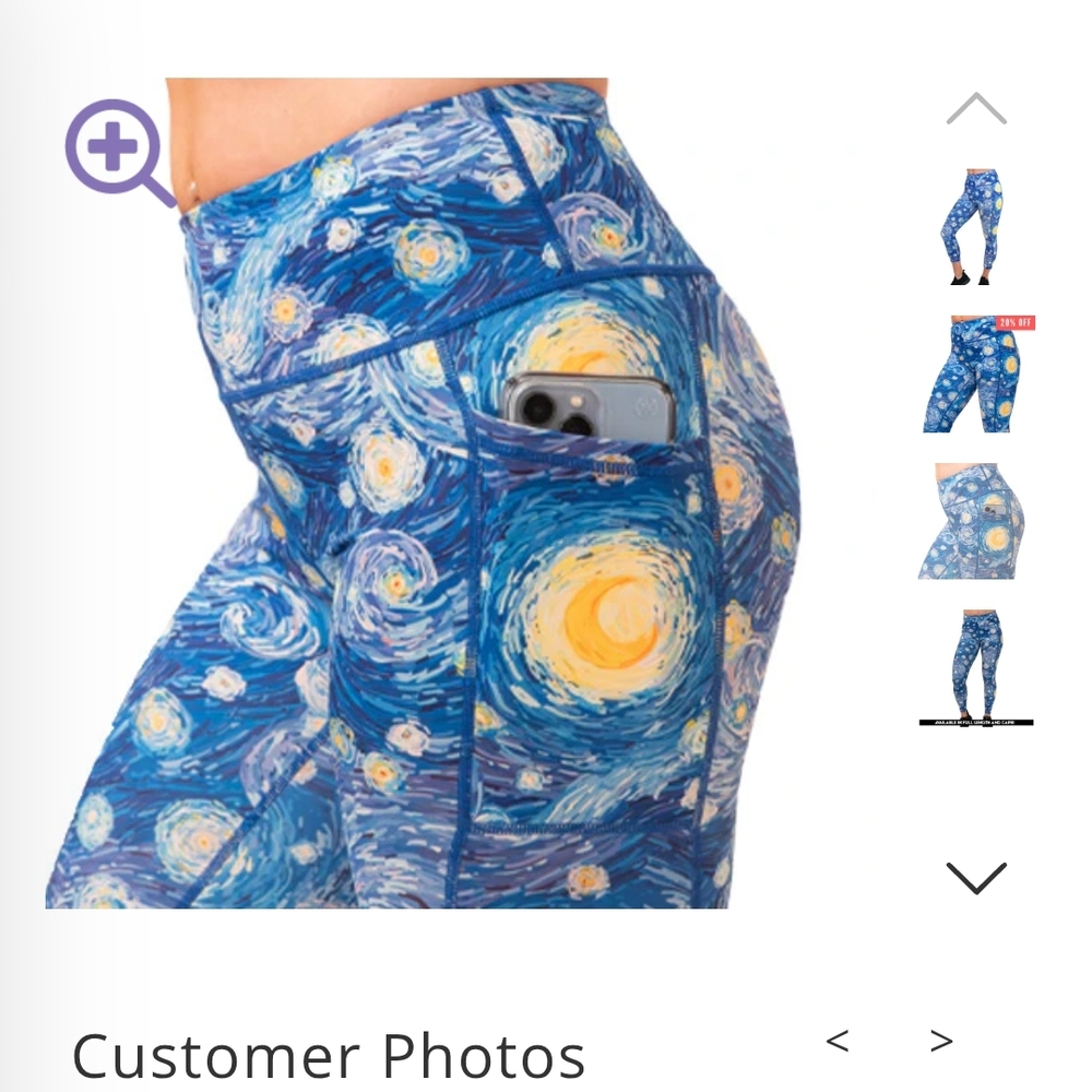 Constantly Varied Gear Starry Night Capri Leggings - Blue and Yellow - Picture 3 of 5